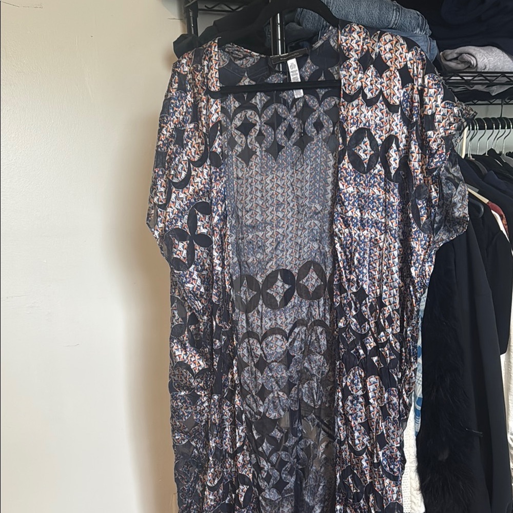 BCBGMaxAzria Patterned Blouse - Blue and Black